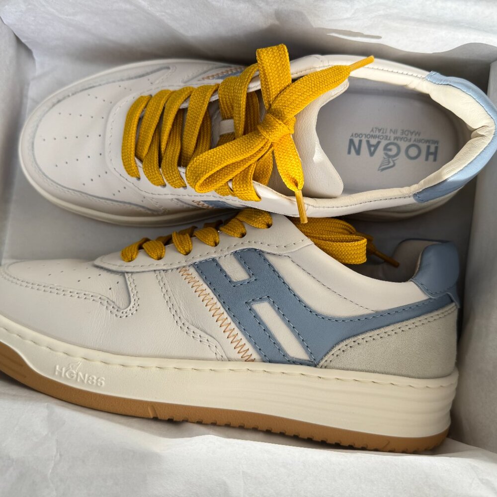 Hogan H630 Suede-Trimmed Leather Sneakers View 5